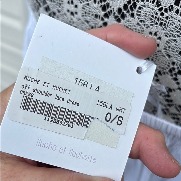 Anthropologie/MUCHE ET MUNCHETTE LADIES White Ruffled Tiered Off-Shoulder Dress - Picture 9 of 12